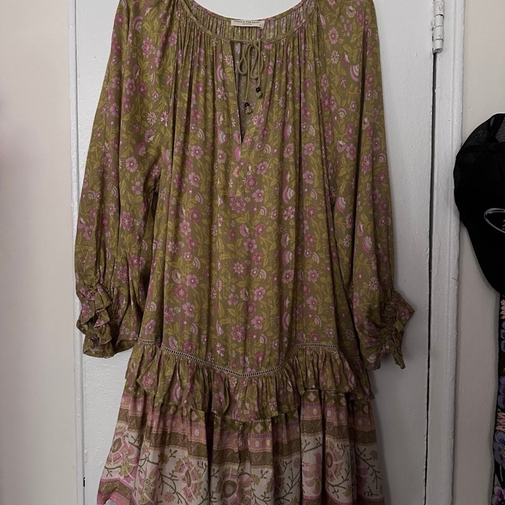 Spell Green and Pink Floral Dress